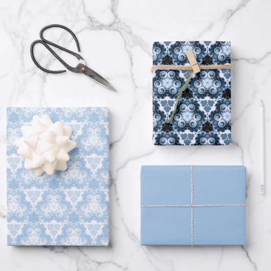 Winter Blue Swirl Inpakpapier Vel (Voorkant)