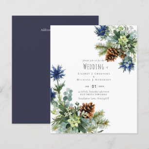 Winter Blue Thistle Eucalyptus Weddenschap Wonderl