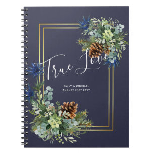 Winter Blue Thistle Eucalyptus Weddenschap Wonderl Notitieboek