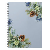 Winter Blue Thistle Eucalyptus Weddenschap Wonderl Notitieboek (Voorkant)