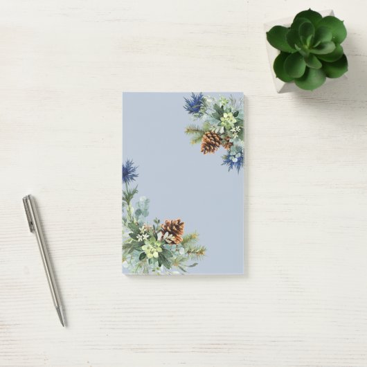 Winter Blue Thistle Eucalyptus Weddenschap Wonderl Post-it® Notes (Kantoor)