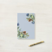 Winter Blue Thistle Eucalyptus Weddenschap Wonderl Post-it® Notes (Op bureau)
