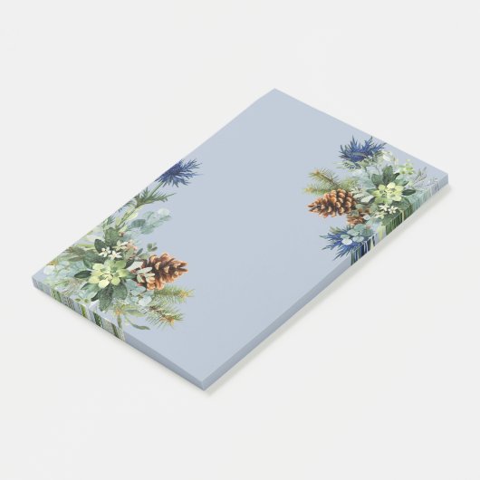 Winter Blue Thistle Eucalyptus Weddenschap Wonderl Post-it® Notes (Schuin)
