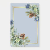 Winter Blue Thistle Eucalyptus Weddenschap Wonderl Post-it® Notes (Voorkant)