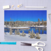 Winter Blue Water Snow Stream Foto Tissuepapier (Craft)