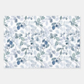 Winter Blue Waterverf Gift Wrap Set Inpakpapier Vel (Voorkant 3)