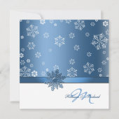 Winter Blue & White Snowflake Wedding Invites Kaart (Voorkant)