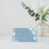 Winter Blue White Snowflakes Mariage Cartes de pla (Debout devant)