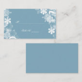Winter Blue White Snowflakes Mariage Cartes de pla (Devant / Derrière)