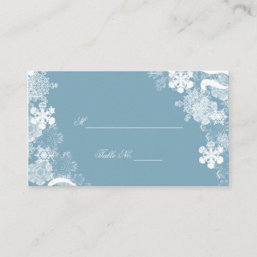 Winter Blue White Snowflakes Mariage Cartes de pla (Devant)