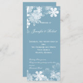 Winter Blue White Snowflakes Programme de mariage (Devant / Derrière)