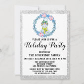 Winter Blue Wreate Kerstfeestdag Silver Kaart (Voorkant)