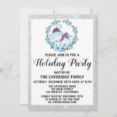 Winter Blue Wreate Kerstfeestdag Silver Kaart (Voorkant)