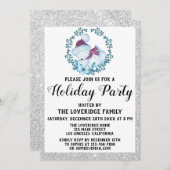 Winter Blue Wreate Kerstfeestdag Silver Kaart (Voorkant / Achterkant)