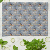 Winter Bluebird Animal Natuur Pattern Theedoek (Gevouwen)