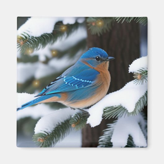 Winter Bluebird Magneet (Voorkant)