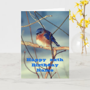Winter Bluebird Personalized Birthday Kaart