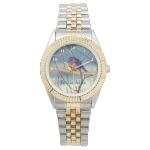 Winter Bluebird Personalized Horloge