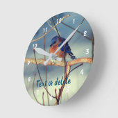 Winter Bluebird Personalized   Ronde Klok (Hoek)