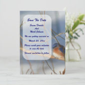 Winter Bluebird Wedding  Save The Date (Staand voorkant)