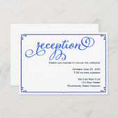 Winter Blues Wedding Reception — Kaart details (Voorkant / Achterkant)