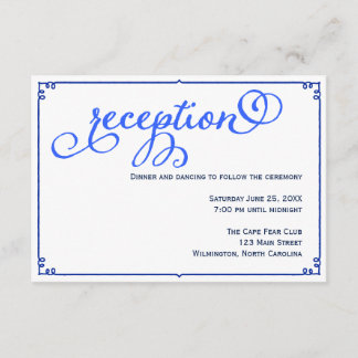 Winter Blues Wedding Reception — Kaart details
