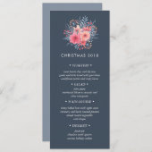 Winter Boeket Kerstdiner Menu Kaart (Voorkant / Achterkant)