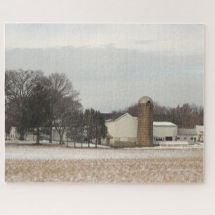 Winter Boerderij Fotopuzzel Legpuzzel