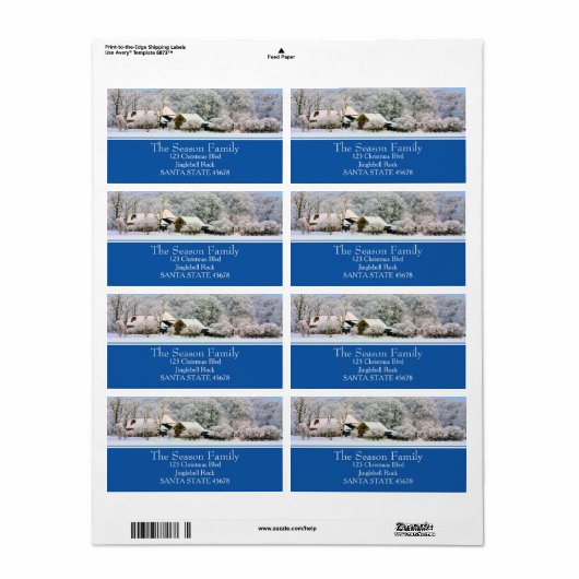 Winter boerderij Holiday - Adres Etiket (Full Sheet)