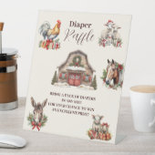Winter Boerderijdieren Kerstluier Raffle Reclamebord Met Voetstuk (Insitu)
