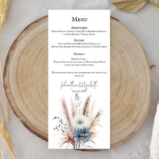 Winter Boho Floral Wedding | Wit Menu
