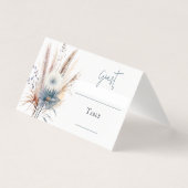 Winter Boho Floral Wedding | witte plaatskaart Kaart (Voorkant)