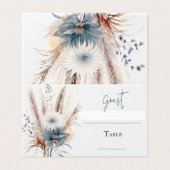 Winter Boho Floral Wedding | witte plaatskaart Kaart (Buitenkant ongevouwen)