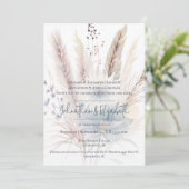 Winter Boho Floral Wedding | witte uitnodiging (Staand voorkant)