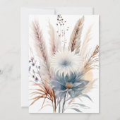 Winter Boho Floral Wedding | witte uitnodiging (Achterkant)