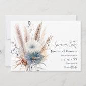 Winter Boho Floral | Wit Bewaar de datum Save The Date (Voorkant)
