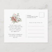 Winter Boho Greenery Red Floral 90e verjaardag Uitnodiging Briefkaart (Achterkant)