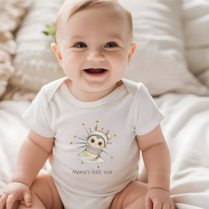 Winter Boho Penguin met sterren en tekst Romper