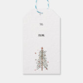 Winter Boho Twinkle Lights Bomen Kerstmis Cadeaulabel (Achterkant)