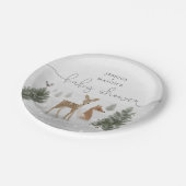 Winter Boho Woodland Baby shower Papier Borden Papieren Bordje (Gekanteld)