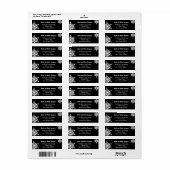 Winter Bold Black & White Snowflake Retouradres Etiket (Full Sheet)