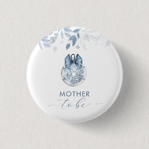 Winter Boog Sneeuwvlok Moeder Wordt Baby Borrel Ronde Button 3,2 Cm