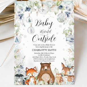 Winter Bos Baby Borrel Kaart