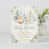 Winter Bos Baby Borrel Kaart (Staand voorkant)
