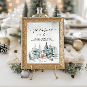 Winter Bos Baby Koud Buiten Fopspeen Jacht Poster