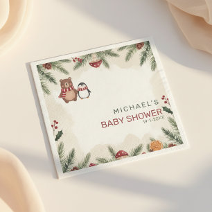 Winter Bos Baby Shower Servetten