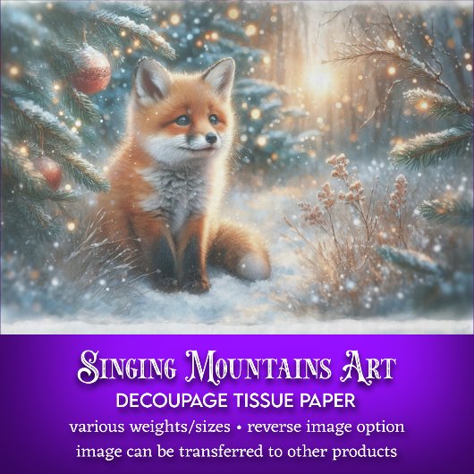 Winter Bos Baby Vos Knutsel Decoupage Tissuepapier