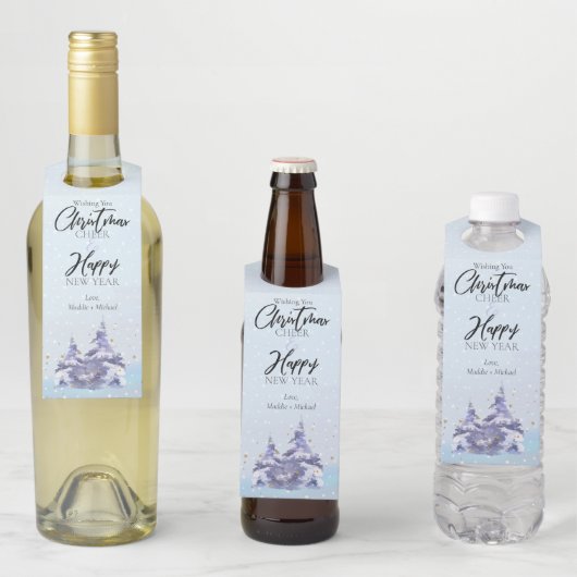 Winter Bos Christmas Fles Hanger Label 🎁 (In situ)