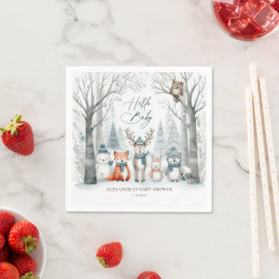 Winter Bos Dieren Geslachtsonbekende Baby Shower Servet