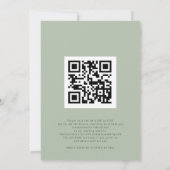 Winter Bos Foto QR Code Sage Bruiloft Kaart (Achterkant)